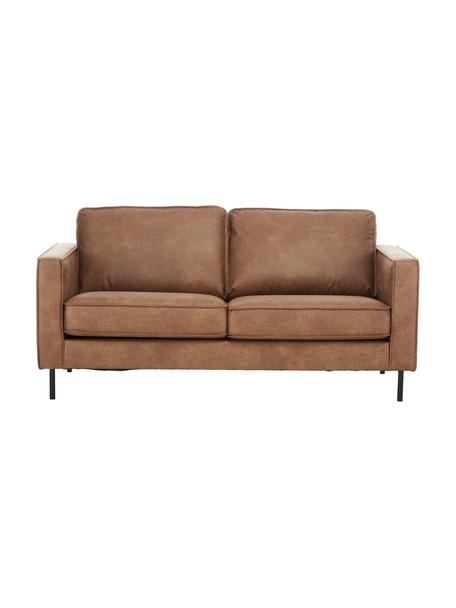 Sofa skórzana z recyklingu Hunter (2-osobowa), Tapicerka: skóra z recyklingu (70% s, Nogi: tworzywo sztuczne, Brązowy, S 164 x G 90 cm