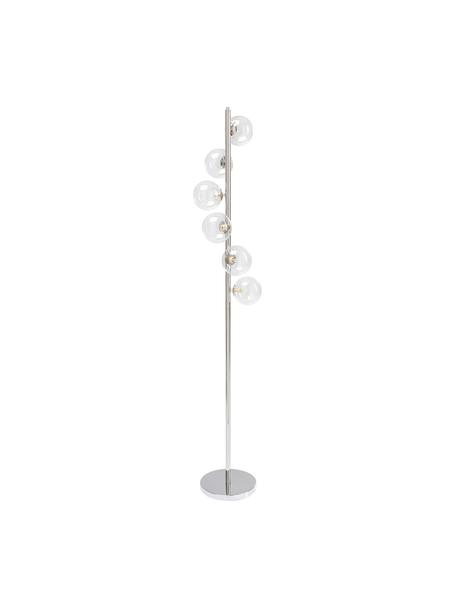 Lampa podłogowa ze szkła i metalu Scala, Odcienie srebrnego, Ø 28 x W 160 cm