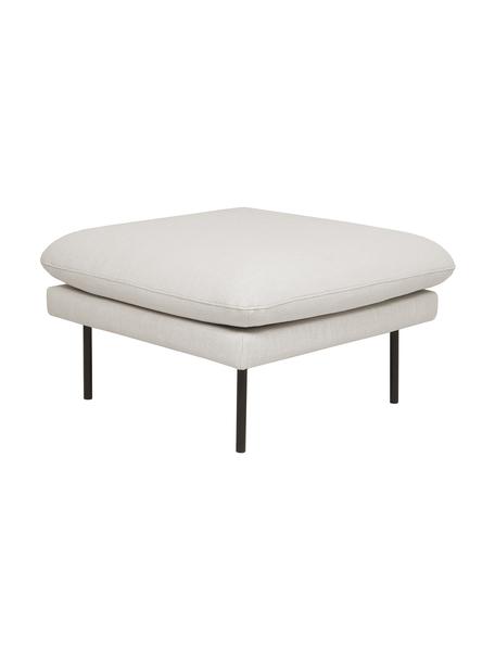 Poggiapiedi da divano con piedini in metallo Moby, Rivestimento: poliestere Con 60.000 cic, Struttura: legno di pino massiccio, , Piedini: metallo verniciato a polv, Tessuto beige, Larg. 78 x Alt. 48 cm
