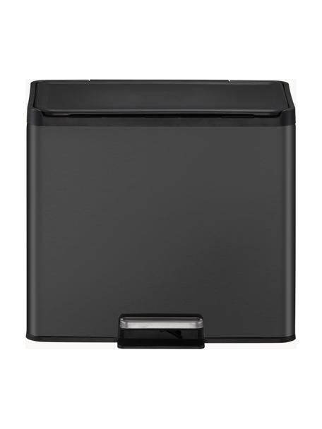 Afvalemmer Essential met pedaal functie, 20 L + 9 L, Houder: gecoat roestvrijstaal, Deksel: kunststof, Zwart, B 46 x D 39 cm, 20 L + 9 L
