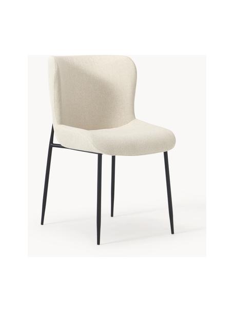 Čalúnená stolička Tess, Lomená biela, čierna, Š 49 x H 64 cm