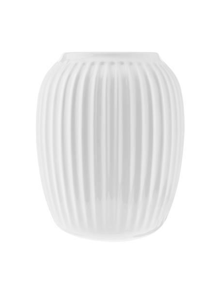 Handgefertigte Design-Vase Hammershøi in Weiß, Porzellan, Weiß, Ø 17 x H 20 cm