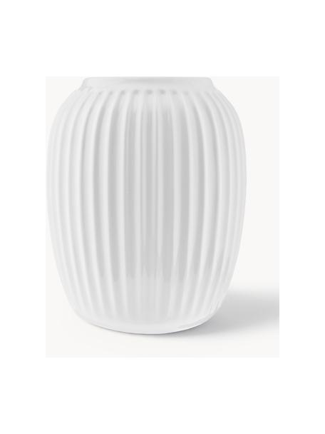 Ručne vyrobená váza z porcelánu Hammershoi, V 20 cm, Porcelán, Biela, Ø 17 x V 20 cm