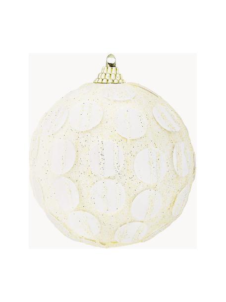 Bruchfeste Weihnachtskugeln Swan Ø 8 cm, 12 Stück, Kunststoff, Cremeweiß, Goldfarben, Ø 8 cm