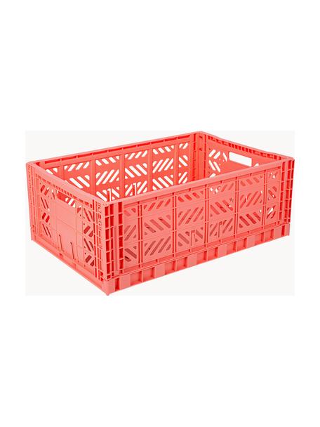 Caisson de rangement pliable Maxi, larg. 60 cm, Plastique, Rouge corail, larg. 60 x prof. 40 cm