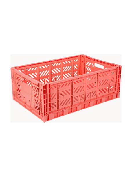Caja plegable Maxi, 60 cm, Plástico, Rojo coral, An 60 x F 40 cm