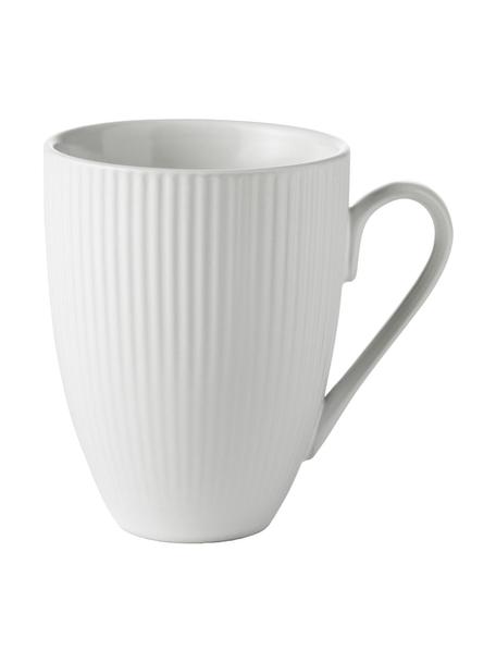 Tasse à café blanche Groove, 4 pièces, Grès cérame, Blanc, Ø 9 x haut. 11 cm, 300 ml