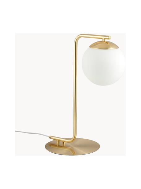 Lampada da tavolo Grant, Paralume: vetro opalino, Bianco, dorato, Larg. 20 x Alt. 41 cm