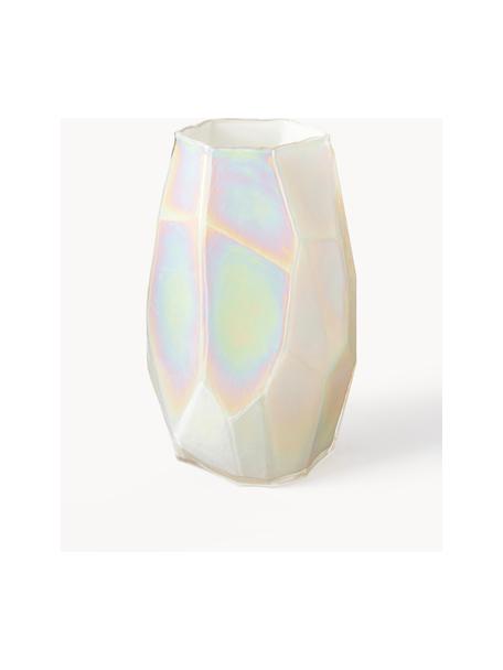 Dizajnová váza Luster, dúhová, Sklo, dúhové, Lomená biela, Ø 26 x V 41 cm