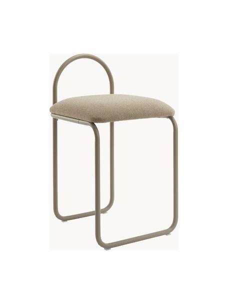 Chaise en métal Angui, Tissu beige, larg. 37 x prof. 39 cm