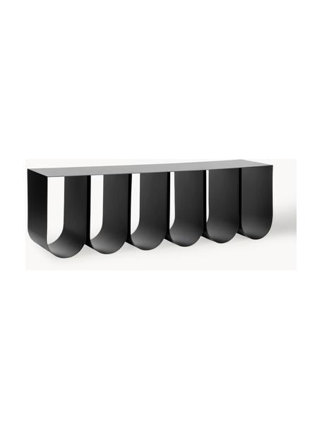Metall-Wandregal Curved, Stahl, pulverbeschichtet, Schwarz, B 80 x H 25 cm