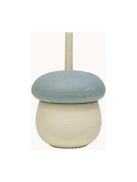 Kinderbecher Mushroom mit Strohhalm, Silikon, Hellbeige, Graublau, Ø 10 x H 16 cm, 420 ml