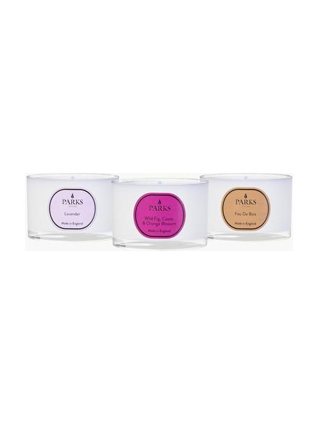 Geurkaarsenset Vintage Aromatherapy, 3-delig, Houder: glas, Verschillende geuren, Ø 7 x H 5 cm