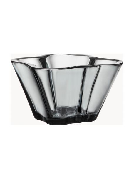 Ciotola decorativa piccola Alvaro Aalto, Vetro, Grigio scuro trasparente, Ø 15 x Alt. 8 cm