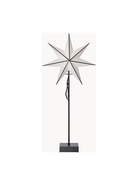 Lampa w kształcie gwiazdy z drewna sosnowego Astro, Noga: metal powlekany, Czarny, biały, S 35 x W 74 cm