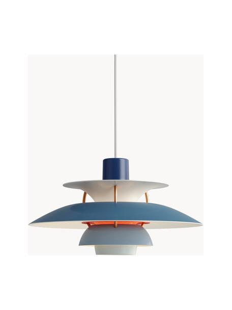 Hanglamp PH 5, verschillende formaten, Lampenkap: gecoat metaal, Blauwtinten, goudkleurig, Ø 30 x H 16 cm