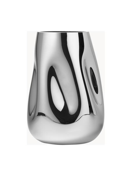 Mundgeblasene Glas-Vase Mirror, Silberfarben, Ø 18 x H 26 cm