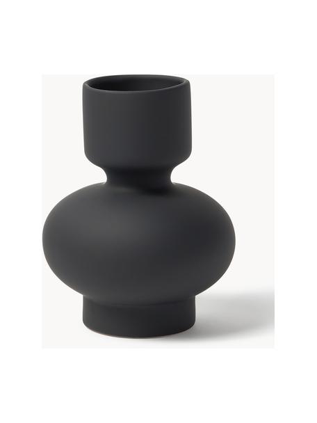 Jarrón de gres Elta, Cerámica de gres, Negro, Ø 12 x Al 16 cm