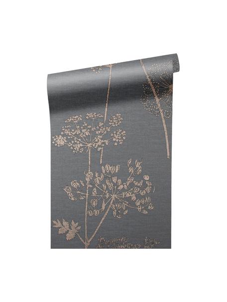 Papier peint Stilistic Flower, Intissé, Gris, beige, larg. 52 x haut. 1005 cm