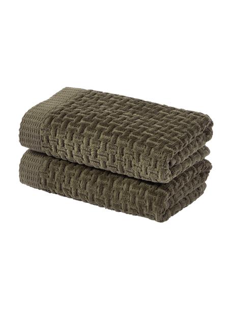 Handdoek Niam in verschillende formaten, 100% katoen
Middelzware kwaliteit, 500 g/m²

Het in dit product gebruikte materiaal is getest op schadelijke stoffen en gecertificeerd volgens STANDARD 100 door OEKO-TEX®, 8135CIT, CITEVE., Groen, XS Gastendoekje, B 30 x L 50 cm, 2 stuks