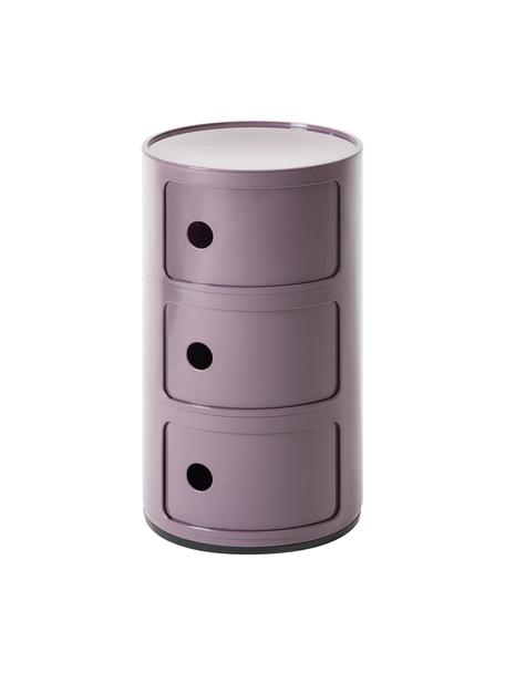 Table d'appoint design 3 compartiments, violet Componibili, Plastique, certifié Greenguard, Violet, Ø 32 x haut. 59 cm
