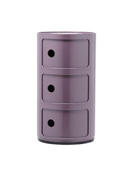 Designový odkládací stolek Componibili, 3 moduly, Umělá hmota, s certifikací Greeguard, Fialová, lesklá, Ø 32 cm, V 59 cm