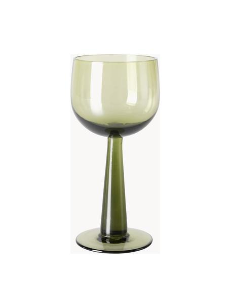 Copas de vino The Emeralds, 4 uds., Vidrio, Verde, rojo, Ø 8 x Al 17 cm, 200 ml
