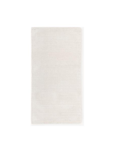 Tapis à poils longs moelleux tissé main Wes, 100 % polyester, certifié GRS, Blanc crème, larg. 80 x long. 150 cm (taille XS)