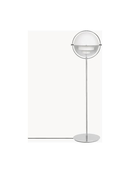 Lampadaire orientable Multi-Lite, Blanc mat, argenté haute brillance, haut. 148 cm