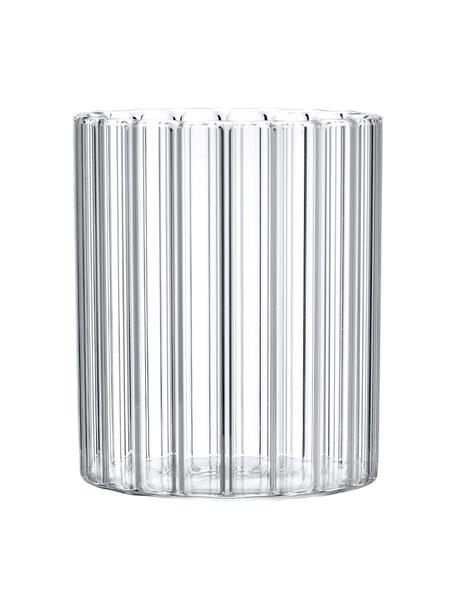 Vasos de vidrio borosilicato Romantic, 6 uds., Vidrio de borosilicato, Transparente, Ø 8 x Al 9 cm, 250 ml