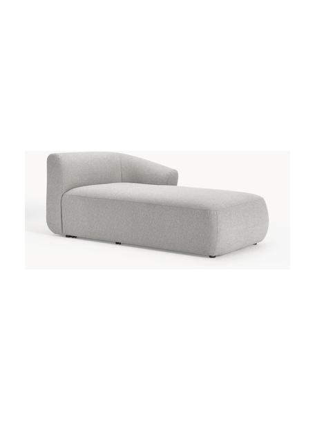 Módulo diván en tejido bouclé Sofia, Tapizado: tejido bouclé (100% polié, Estructura: madera de abeto, tablero , Patas: plástico Este producto es, Bouclé gris claro, An 185 x F 92 cm, chaise longue derecha