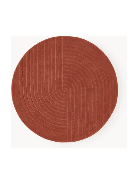 Tapis rond en laine tuftée main Mason, 100 % laine, certifiée RWS

Les tapis en laine peuvent perdre des fibres lors des premières semaines et des peluches peuvent se former, ce phénomène est naturel et diminue à mesure de votre usage et du temps, Rouge rouille, Ø 120 cm (taille S)