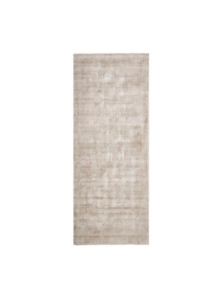 Ručne tkaný behúň z viskózy Jane, Svetlobéžová, Š 80 x D 200 cm
