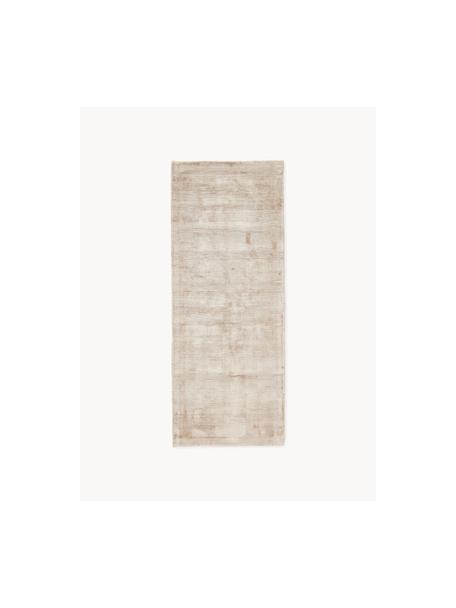 Ručne tkaný behúň z viskózy Jane, Svetlobéžová, Š 80 x D 200 cm