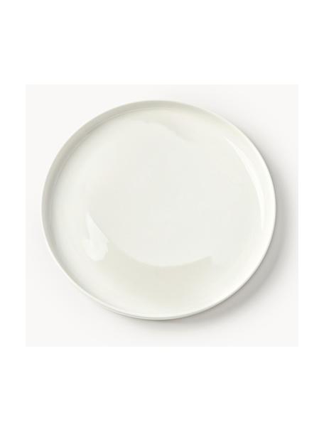Talerz deserowy z porcelany Nessa, 2 szt., Porcelana twarda, Złamana biel, błyszczący, Ø 19 cm