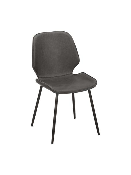 Čalouněné židle z imitace kůže Louis, 2 ks, Šedá, Š 44 cm, H 58 cm
