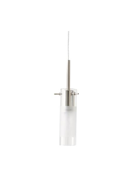 Kleine hanglamp Toscana van glas, Lampenkap: glas, Baldakijn: metaal, Zilverkleurig, transparant, Ø 5 x H 22 cm
