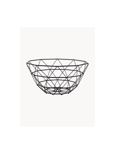 Cesta Diamond, Ø 30 cm, Metal recubierto, Negro mate, Ø 30 x Al 15 cm