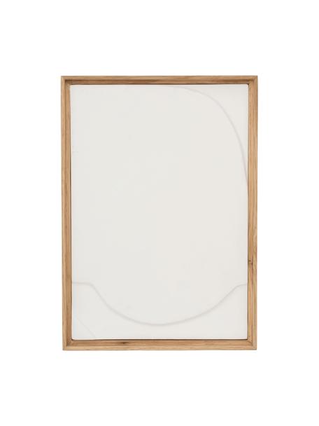 Decorazione da parete in cartapesta Graphic Geo, Struttura: legno di quercia, Legno chiaro, bianco crema, Larg. 21 x Alt. 29 cm