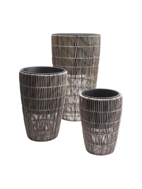 Cache-pots en rotin Lucian, 3 élém., Rotin, Brun, Lot de différentes tailles