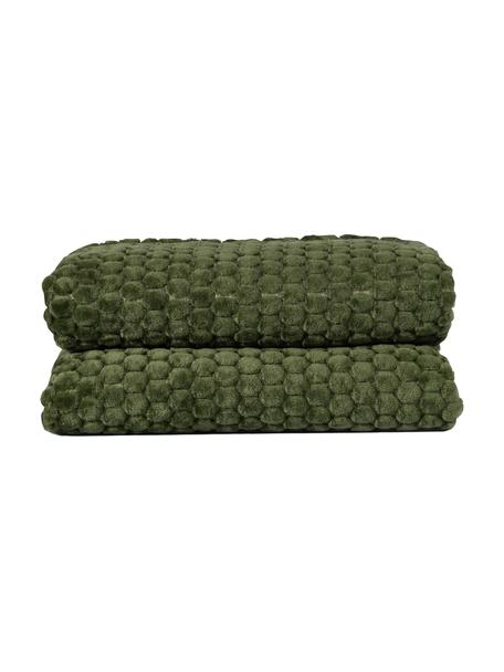 Plyšová deka s textúrovaným povrchom Maja, 100 % polyester, Zelená, Š 130 x D 170 cm