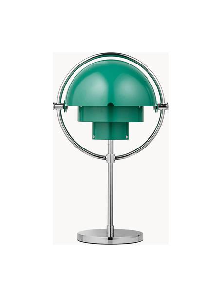 Lampada da tavolo portatile con luce regolabile Multi-Lite, orientabile, Alluminio rivestito, Verde turchese opaco, argentato lucido, Ø 15 x Alt. 30 cm