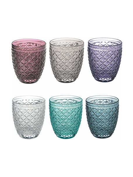 Set de vasos Rombi, 6 uds., Vidrio, Multicolor, Ø 8 x Al 10 cm