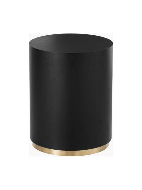 Table d'appoint Clarice, Noir, doré, Ø 40 x haut. 50 cm