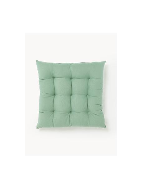 Cojines de asiento Ava, 2 uds., Funda: 100% algodón, Verde salvia, An 40 x L 40 cm