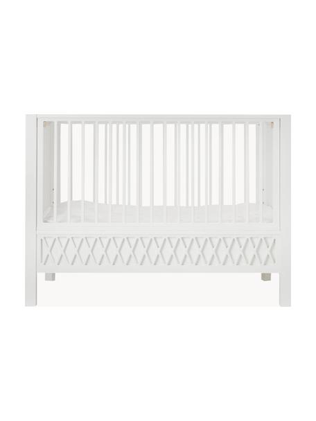 Babybed Harlequin, Grenenhout, MDF, gelakt met VOC-vrije verf, Wit, B 72 x L 132 cm