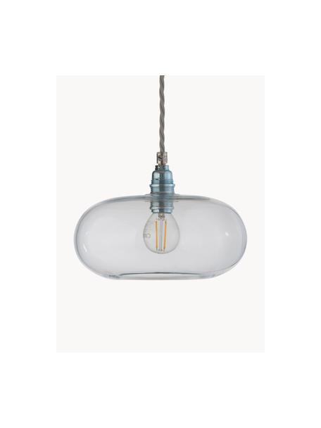 Lampa wisząca ze szkła dmuchanego Horizon, Stelaż: metal powlekany, Transparentny, odcienie srebrnego, opalizujący, Ø 21 x W 14 cm