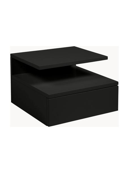 Nástěnný noční stolek Ashlan, Lakovaná MDF deska (dřevovláknitá deska střední hustoty), Černá, Š 35 cm, V 23 cm