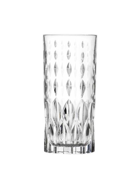 Bicchiere long drink in cristallo con rilievo Marilyn 6 pz, Cristallo, Trasparente, Ø 7 x Alt. 15 cm, 350 ml