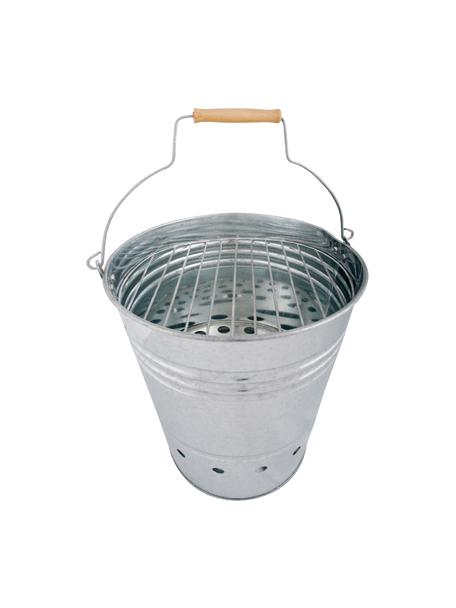 Secchio per barbecue Brett, Manico: legno, Color zinco, Ø 31 x Alt. 34 cm